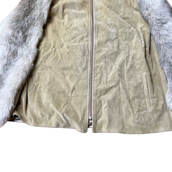 Vintage 60s Fur Sleeve Full Zip Jacket Women’s Medium - Picture 3 of 9